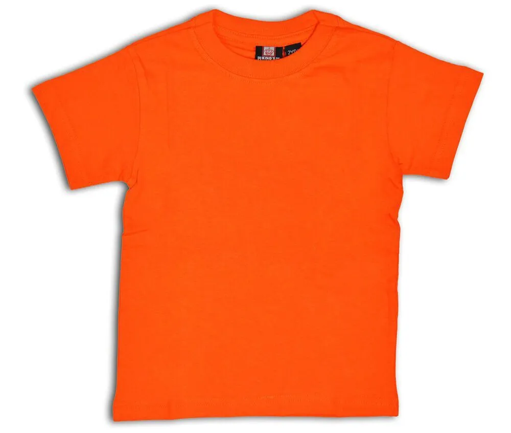 Kids Orange Round Neck T-shirts