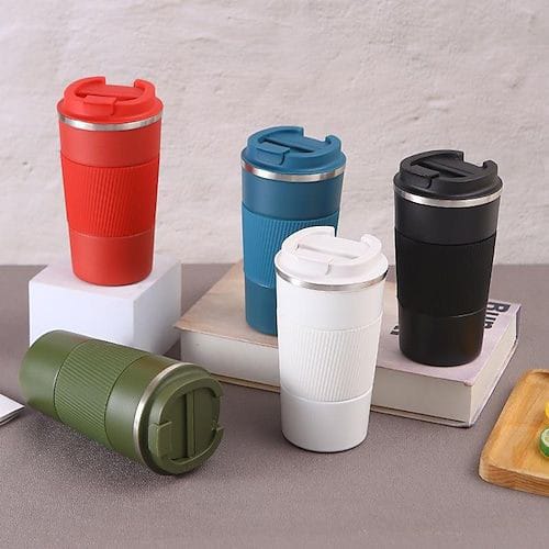 Red Classic Java Coffee mugs With rubber holder