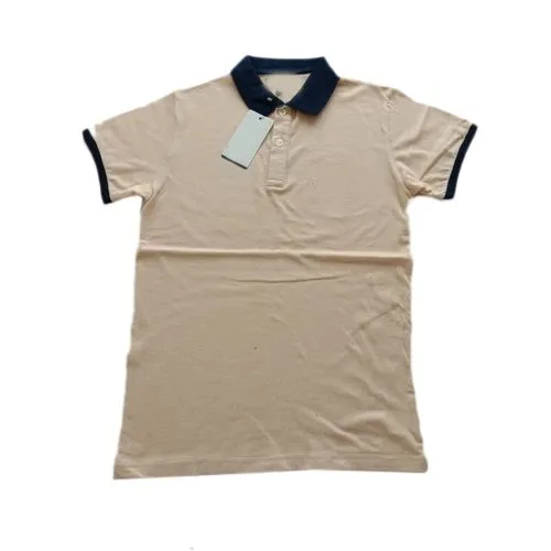 Beige Collar  Black Polo T-Shirts