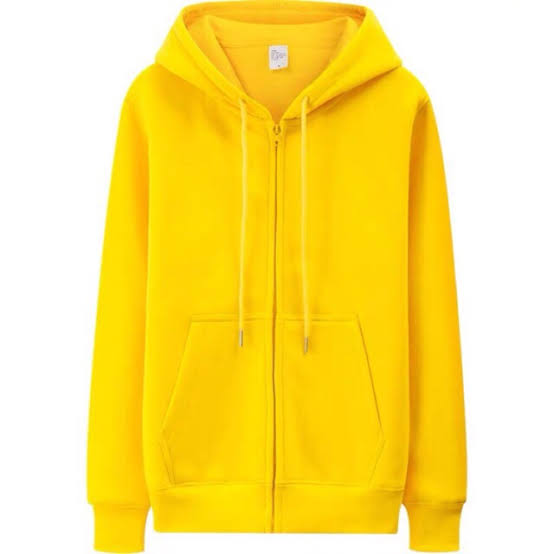 Yellow Zipped Hoodies (