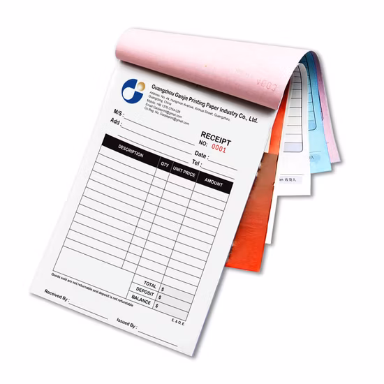 A4 Duplicate receipt booklets Full Color