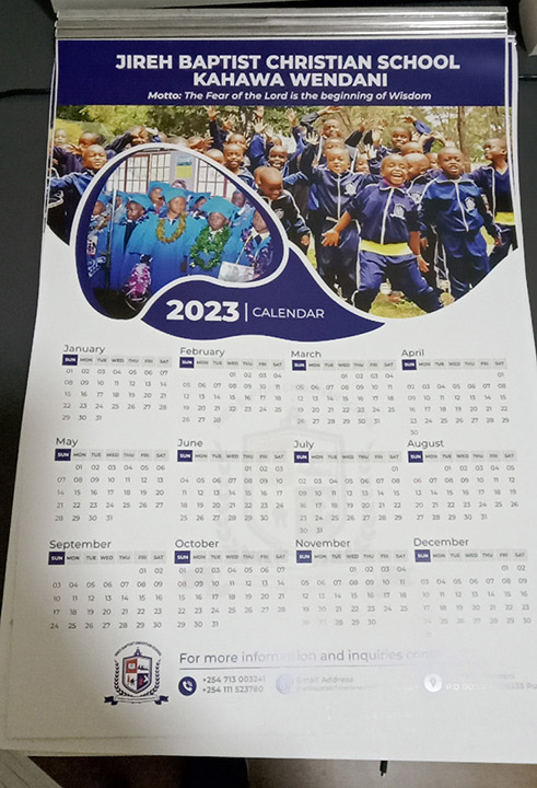 A3 Single Leaf Calendar