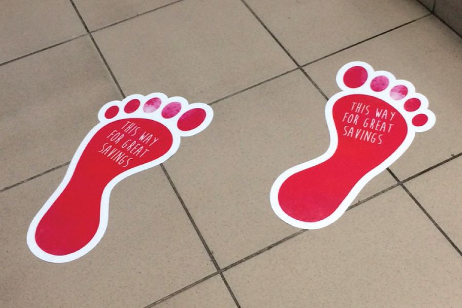 Footsteps waterproof floorgraphics