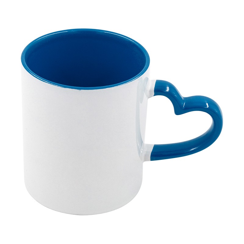 Cyan blue Toned love handle mugs