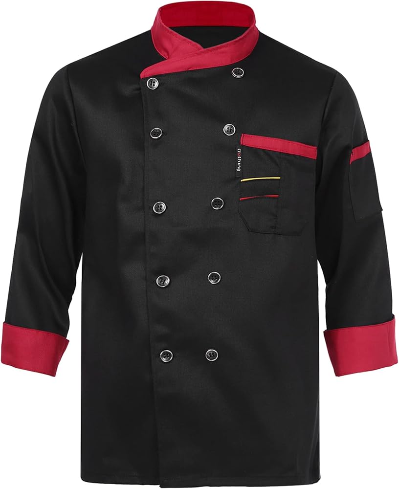 BLACK-RED blend Chef Coats