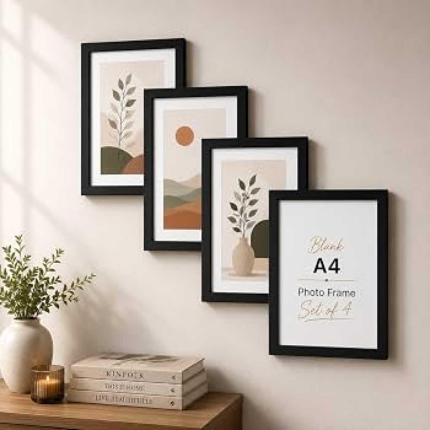 BLACK A4 photo glass frames